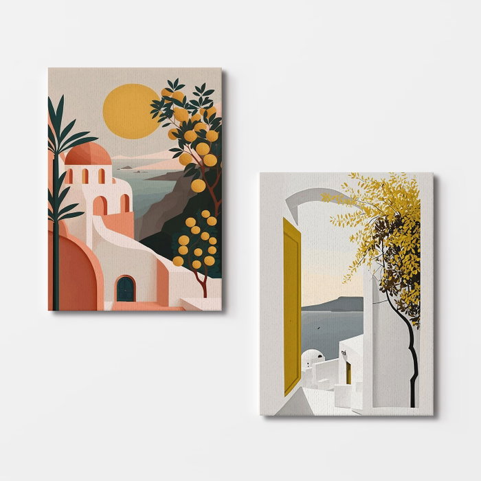 Wallity Cuadros Decorativos sobre Lienzo de 50 x 70 cm (2 Piezas)